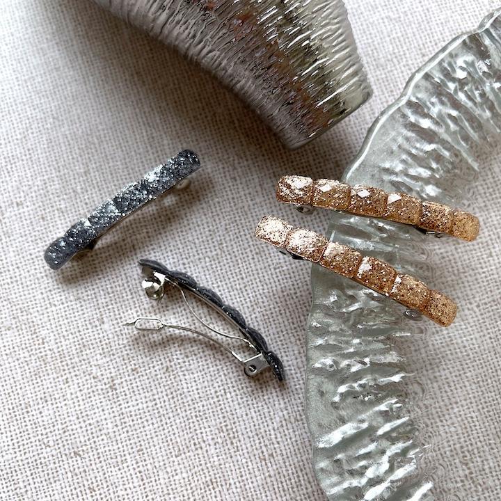 ヘアクリップ バレッタ ミニバレッタ 2個セット ラメ 小さめ ヘアクリップ バレッタ ミニバレッタ 2個セット ラメ 小さめ