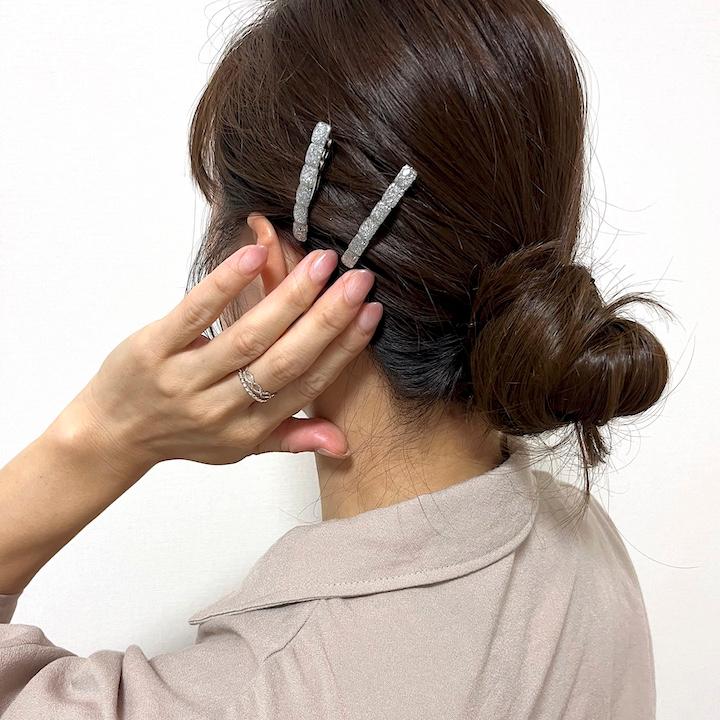 ヘアクリップ バレッタ ミニバレッタ 2個セット ラメ 小さめ ヘアクリップ バレッタ ミニバレッタ 2個セット ラメ 小さめ