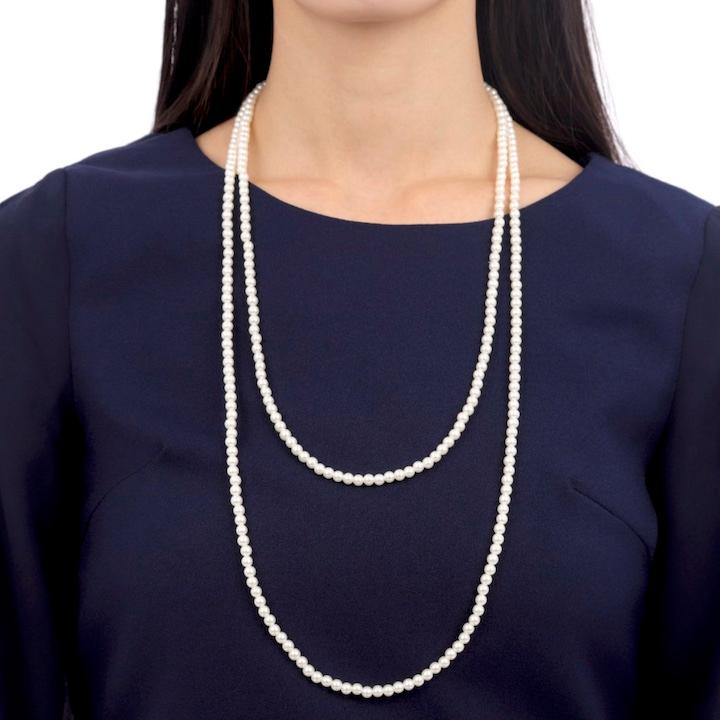 ロングパールネックレス 5mmパール 2連 パール ネックレス 85cm ロング