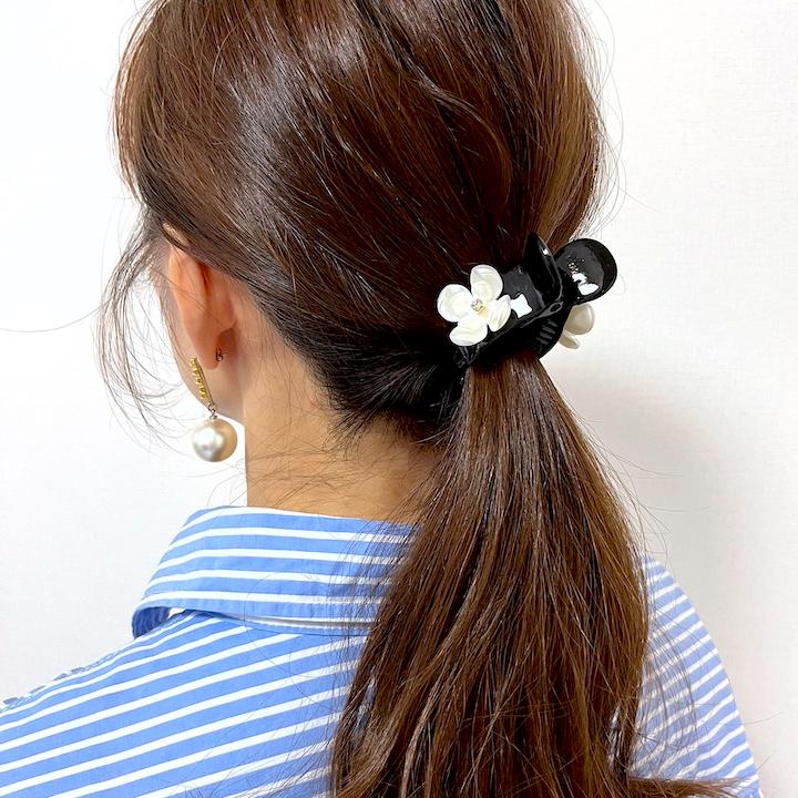 ヘアクリップ バンスクリップ 小さめ 花 ヘアアクセサリー ミニ 小さい