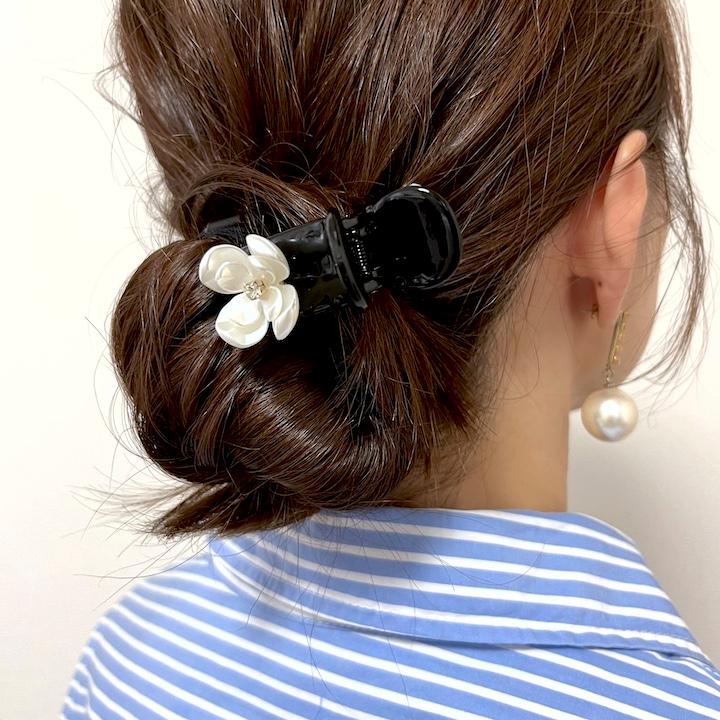 ヘアクリップ バンスクリップ 小さめ 花 ヘアアクセサリー ミニ 小さい