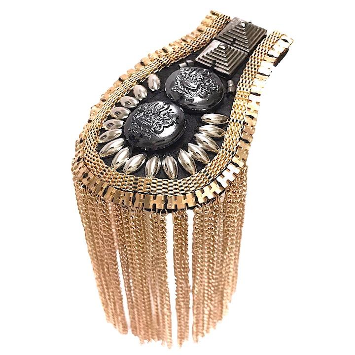 肩章 1個単品売り チェーン付き スタッズ ゴールド 貴族 王子様