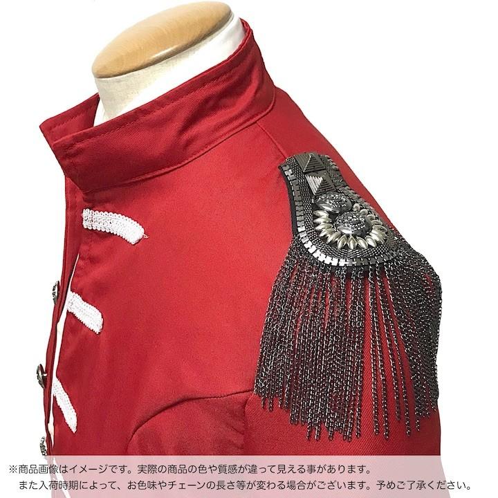 肩章 1個単品売り チェーン付き スタッズ ガンメタ 黒 貴族 王子様