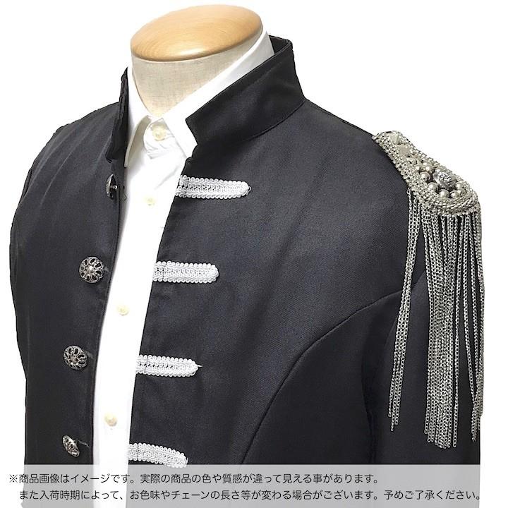 肩章 1個単品売り ロング チェーン付き スタッズ シルバー 貴族 王子