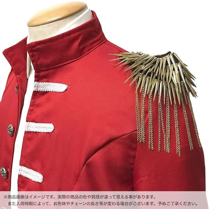 肩章 1個単品売り トゲトゲ チェーン付き スタッズ 金 ゴールド 貴族