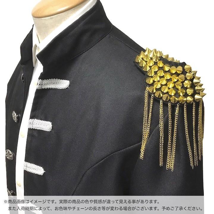 肩章 1個単品売り チェーン付き トゲ スタッズ ゴールド 肩 飾り 貴族