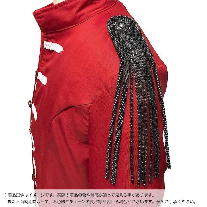 肩章 1個単品売り ロング チェーン フリンジ ガンメタ ブラック