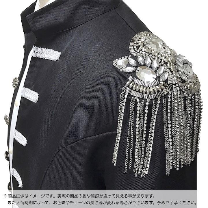 コスプレ用肩章⑨ 肩章 1個単品売り シルバー ビジュー 貴族 王子様 ミリタリー 衣装