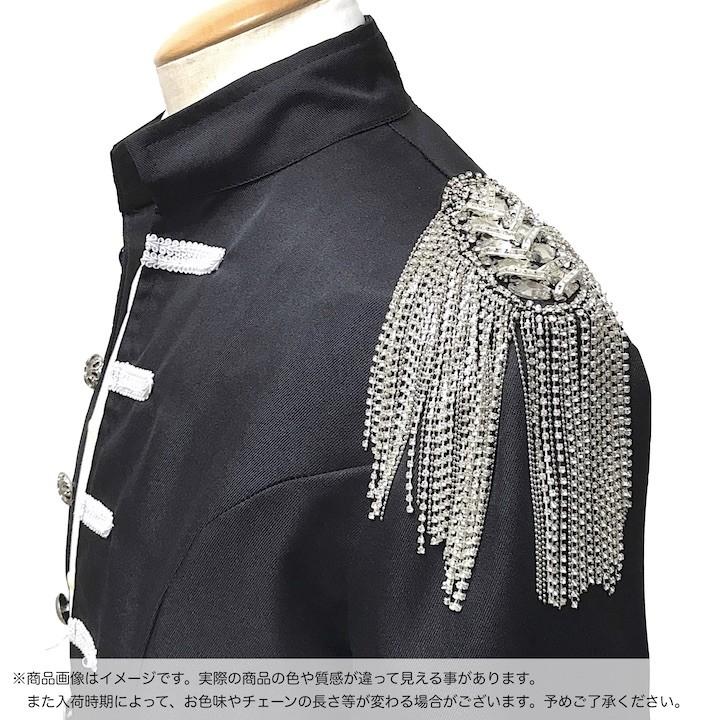 肩章 1個単品売り チェーン付き シルバー ストーン フリンジ 貴族