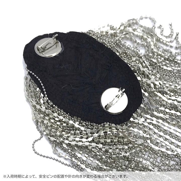 肩章 1個単品売り チェーン付き シルバー ストーン フリンジ 貴族