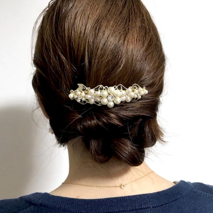 MOORN（モーン） バレッタ 結婚式 パール ヘアクリップ 入学式 ヘア