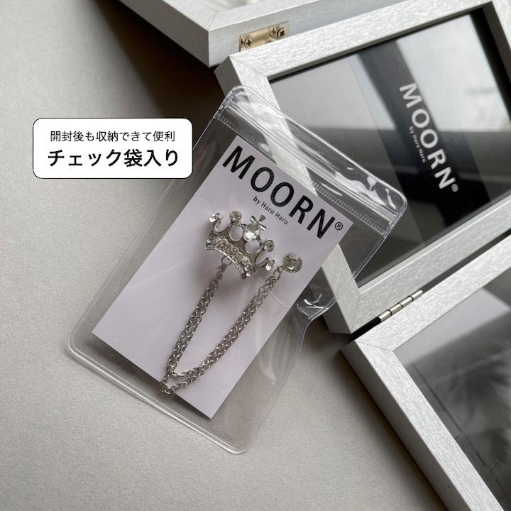 コムサメン　王冠モチーフ　ラペルピン 全2色 王冠 きらきらストーン チェーン ラペルピン ブローチ