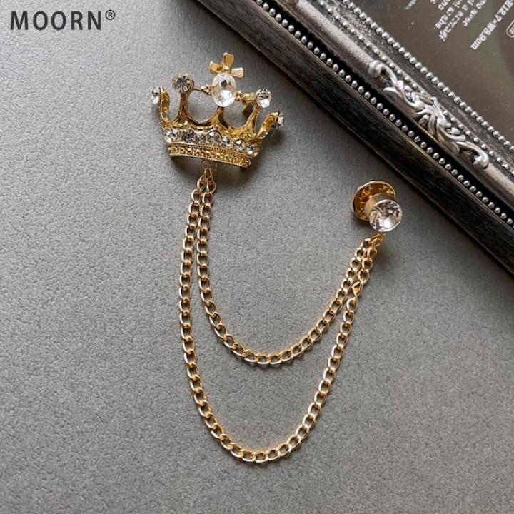 ブローチ メンズ クラウン チェーン ピンブローチ 王冠 子供 キッズ