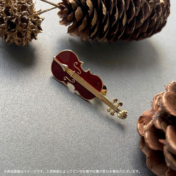MOORN（モーン） ブローチ 楽器 音楽 バイオリン ピンブローチ メンズ