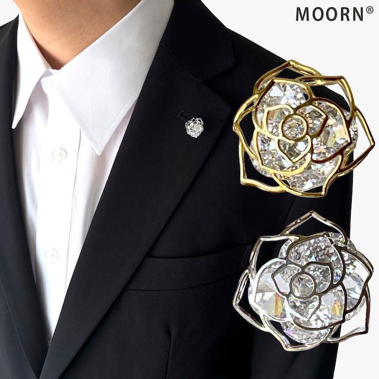 MOORN（モーン） ブローチ メンズ ピンブローチ タックピン バラ 花