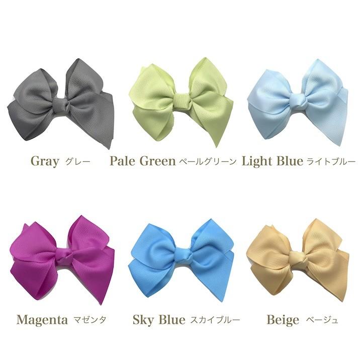 リボン ヘアクリップ 20カラー キッズ 子供 ビッグ クリップ