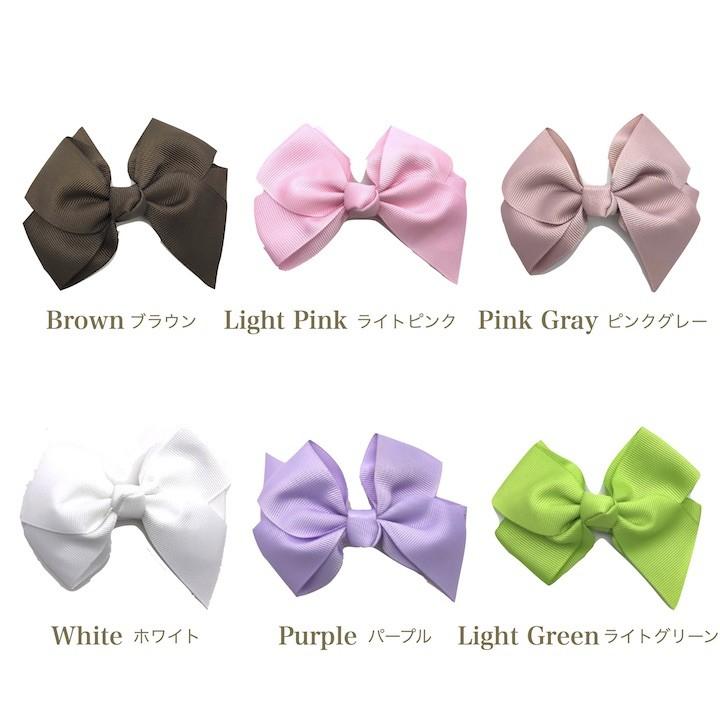 リボン ヘアクリップ 20カラー キッズ 子供 ビッグ クリップ