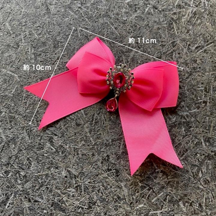 ヘアゴム リボン ヘアクリップ ストーン キッズ 子供 推し活 ヘア