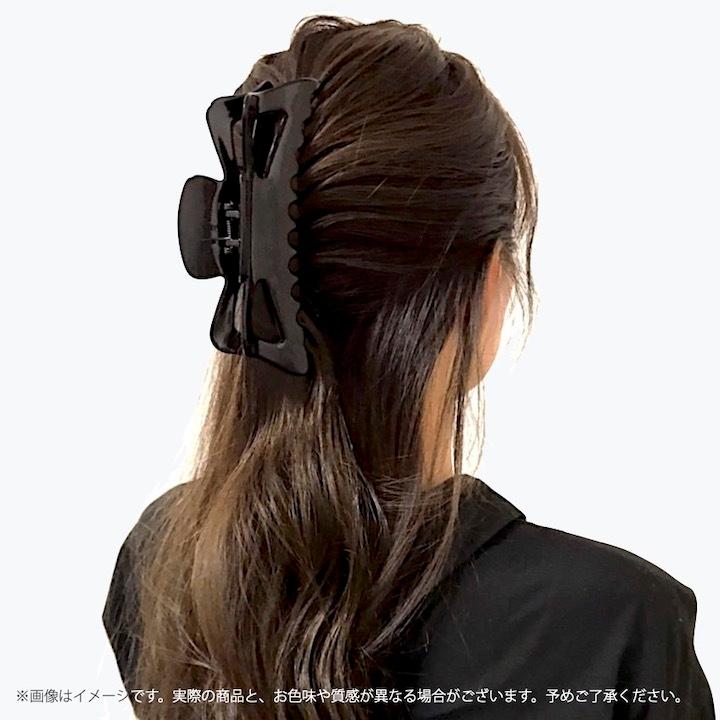 韓国バンスヘアクリップ マットブラック15cm - ヘアアクセサリー