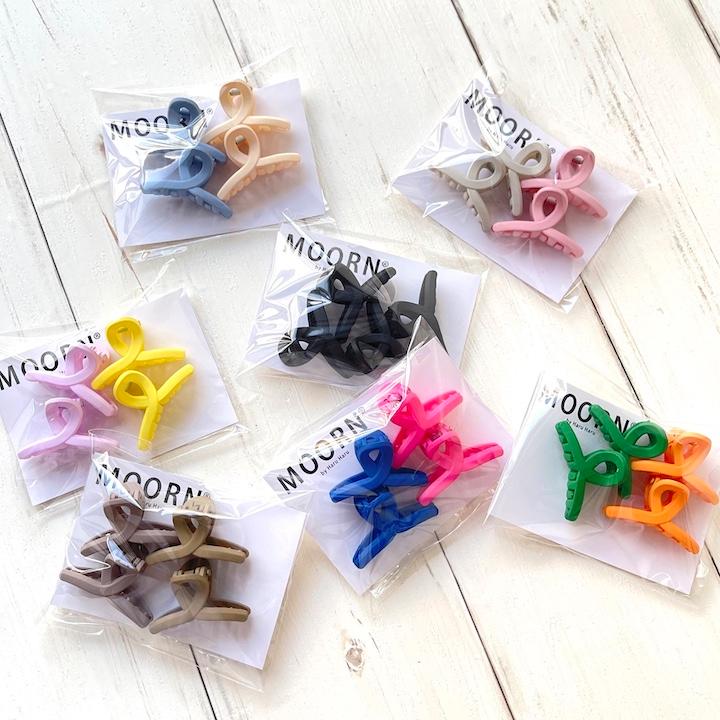 MOORN（モーン） ヘアクリップ 小さめ 4個セット バンスクリップ ミニ
