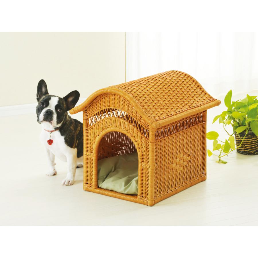 ラタン製　家型ペットハウス　犬小屋　今枝商店 今枝商店 ラタン 籐 ペットハウス R283 : ハルホープラボ - 通販