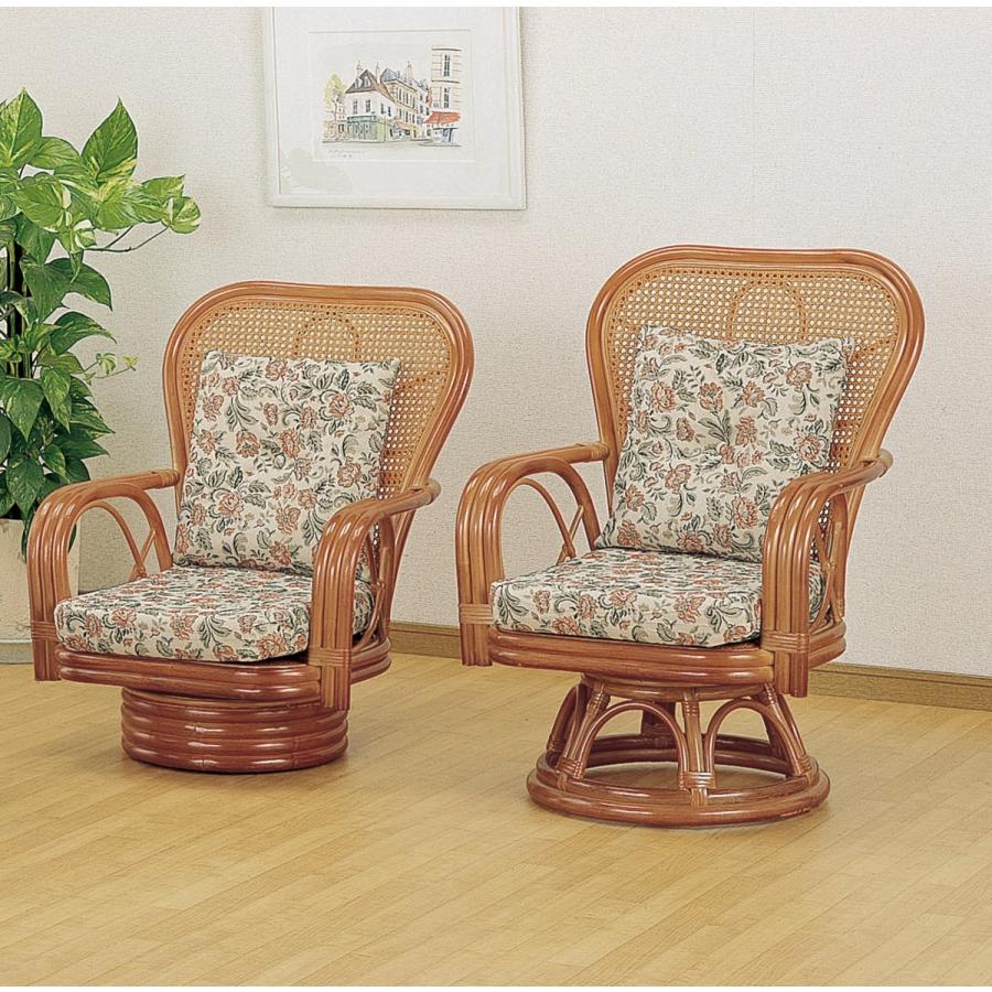 今枝商店 ラタン 籐 ラウンドチェアー 回転座椅子 ハイタイプ