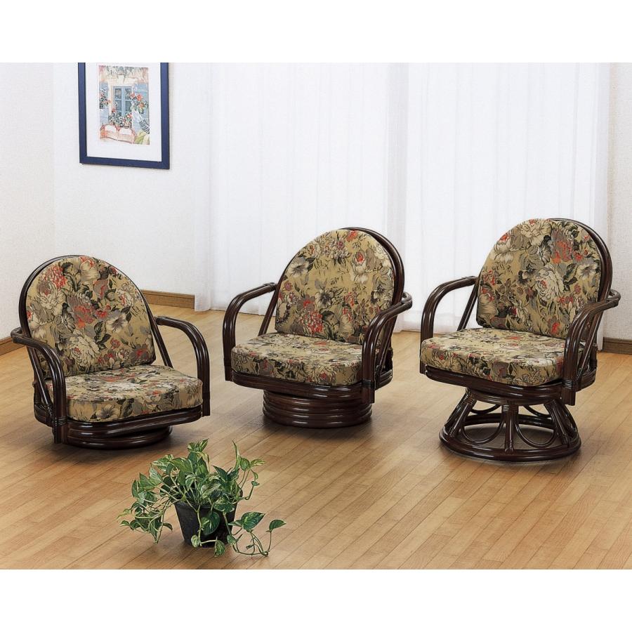 今枝商店 ラタン 籐 座椅子 回転座椅子 ラウンドチェアー S775B