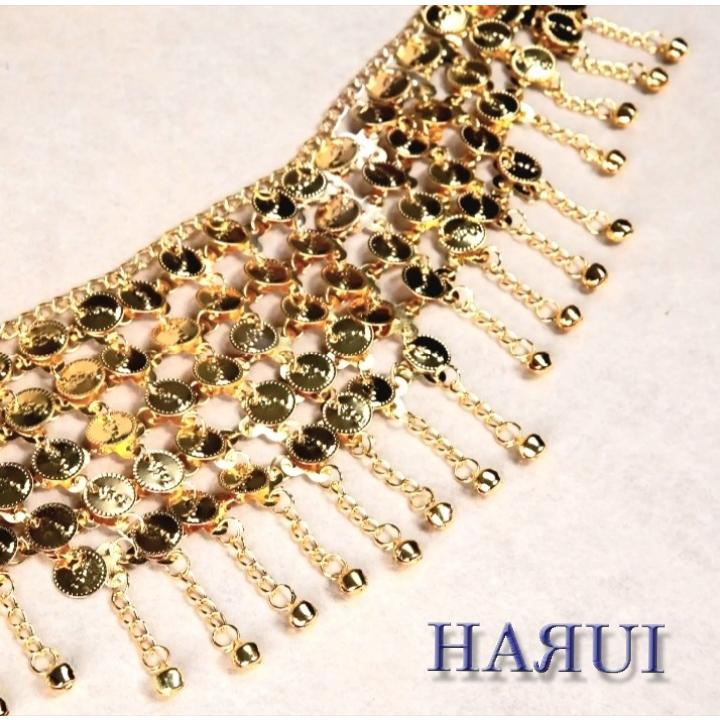 新入荷 ベリーダンス コイン チェーン ベルト ゴールド