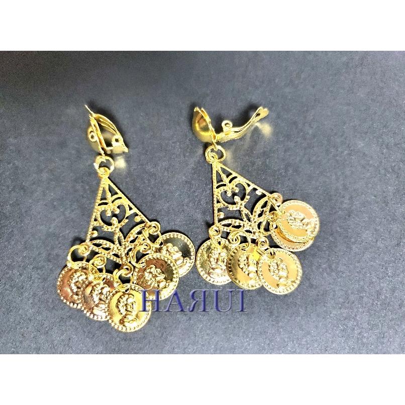 新入荷 ベリーダンス コイン アクセサリ セット イヤリング ネックレス 金 銀 |  | 03