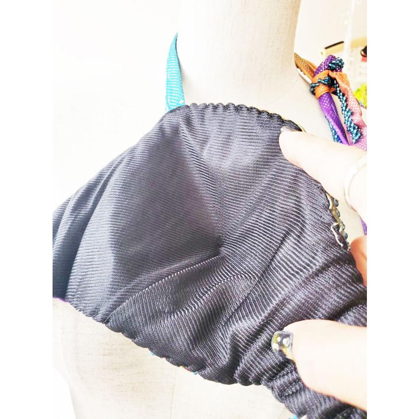 【新品】エジプト製紫と青のベリーダンスセットアップ 準備中 新入荷 ベリーダンス エジプト製 衣装 5点セット 黒