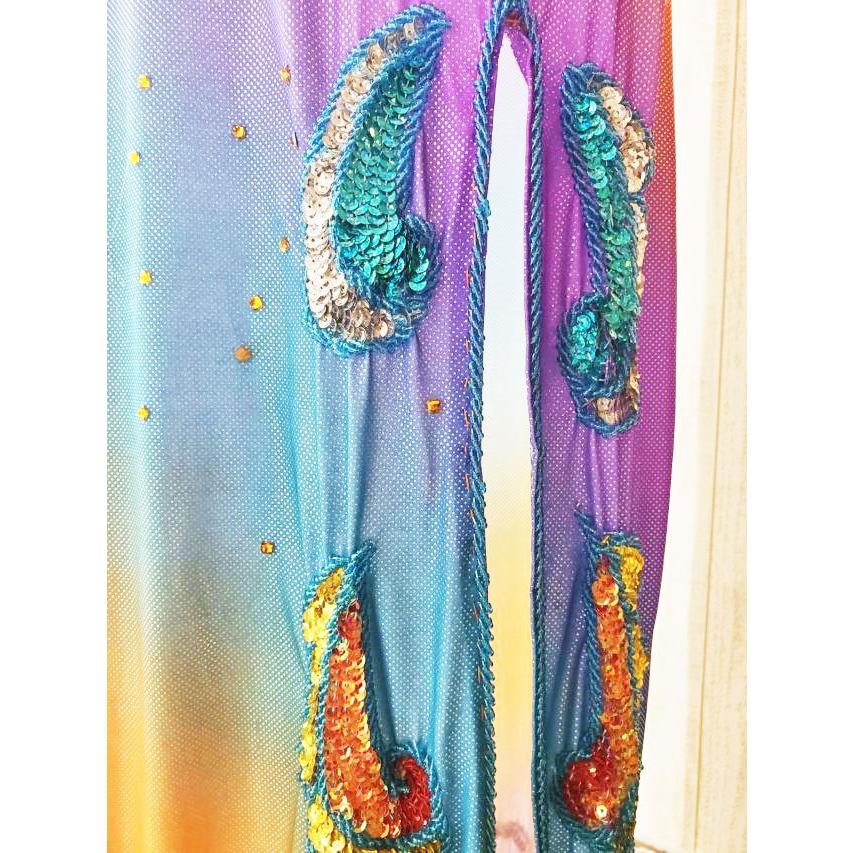 【新品】エジプト製ベリーダンス用セットアップ 青 エジプト屋青いベリーダンスセットアップ