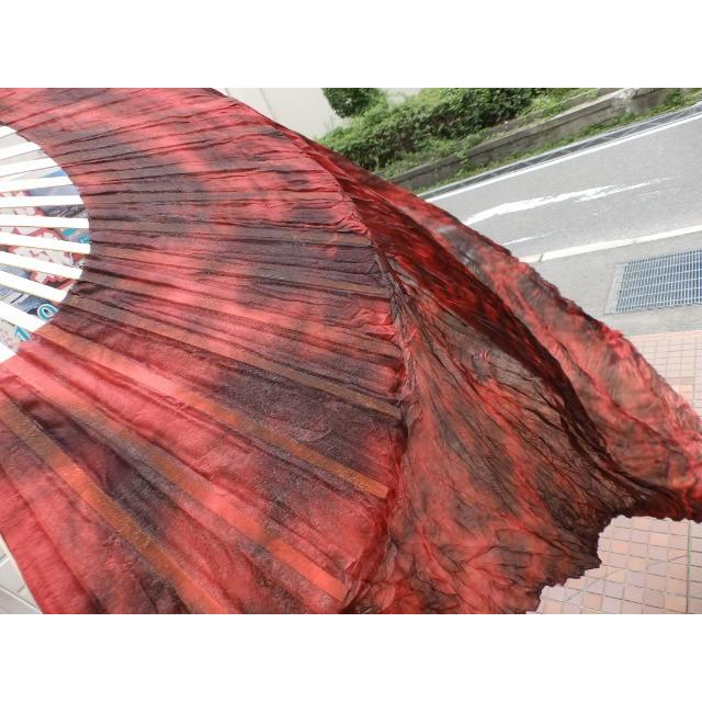 ベリーダンス ファンベール タイダイ シルク 絞り染め ペア 赤 黒