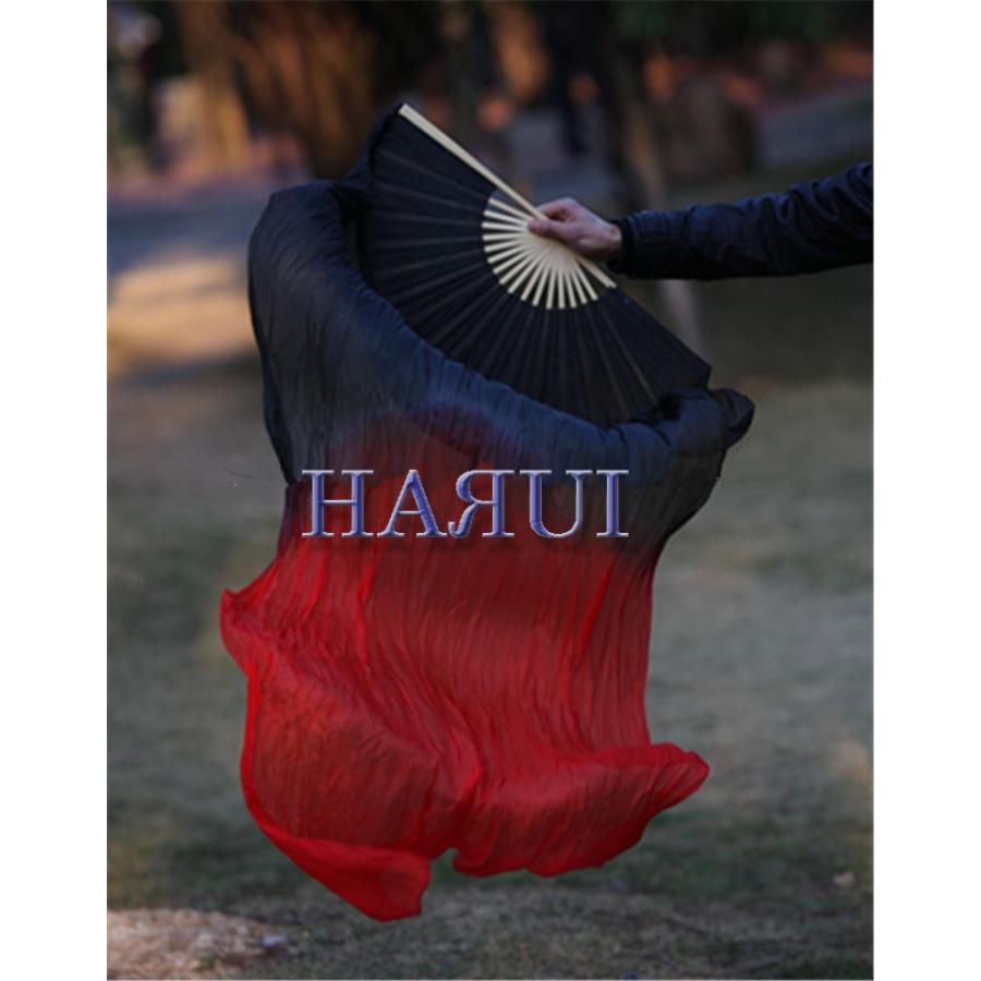 ベリーダンス シルク ファンベール グラデーション ペア 黒 赤