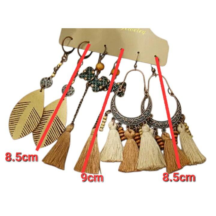 新入荷 ウッドビーズ 天然石 貝 ピアス  3点セット ベリーダンス ジプシー トライバル |  | 20