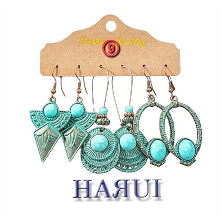 新入荷 ウッドビーズ 天然石 貝 ピアス  3点セット ベリーダンス ジプシー トライバル |  | 23