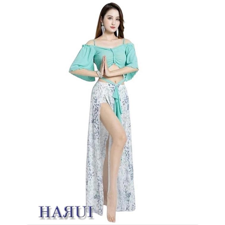 新入荷 ベリーダンス 上下 2点セット 2色 エメラルドグリーン ピンク |  | 01