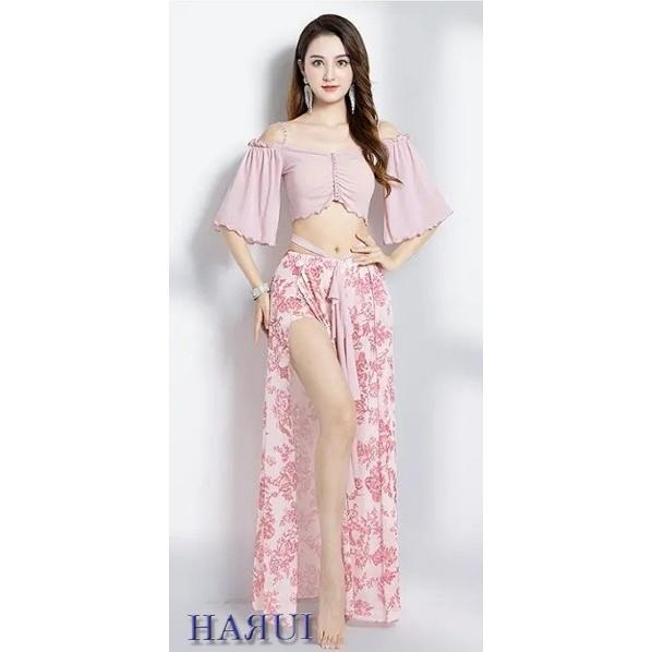 新入荷 ベリーダンス 上下 2点セット 2色 エメラルドグリーン ピンク |  | 06