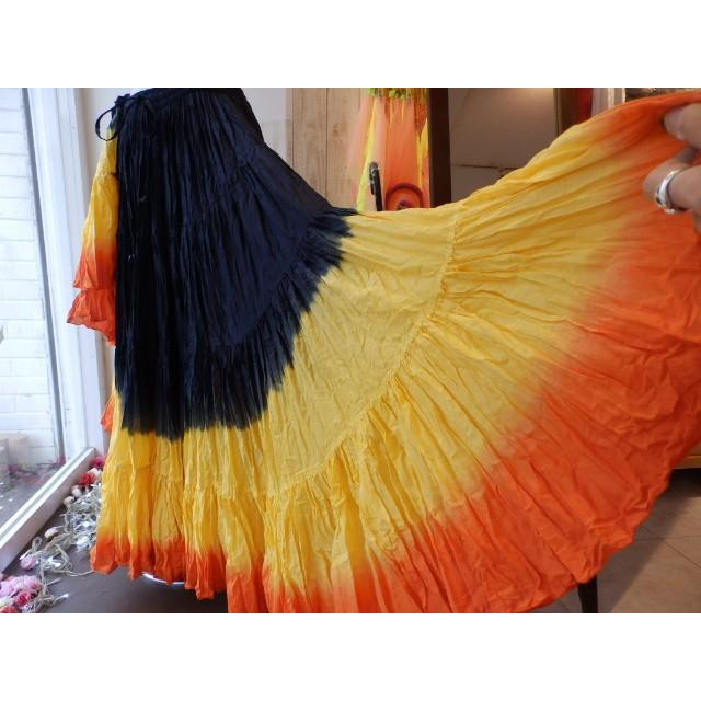 ジプシースカート オレンジ×ティール 25ヤード コットン綿 ジプシースカート オレンジ×ティール 25ヤード コットン綿 ジプシー