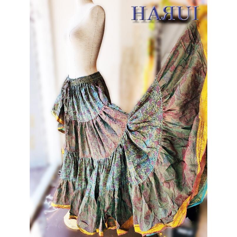 新入荷 ベリーダンス ジプシー スカート 25ヤード インド製 柄物 グリーン レッド indsa25b16bCostume Shop HARUI 通販 Yahoo!ショッピング