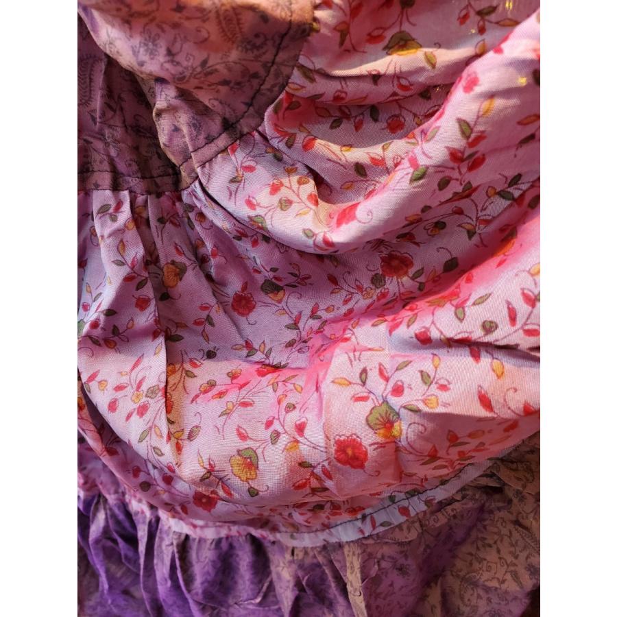 新入荷 ベリーダンス ジプシー スカート 25ヤード インド製 花柄 紫系