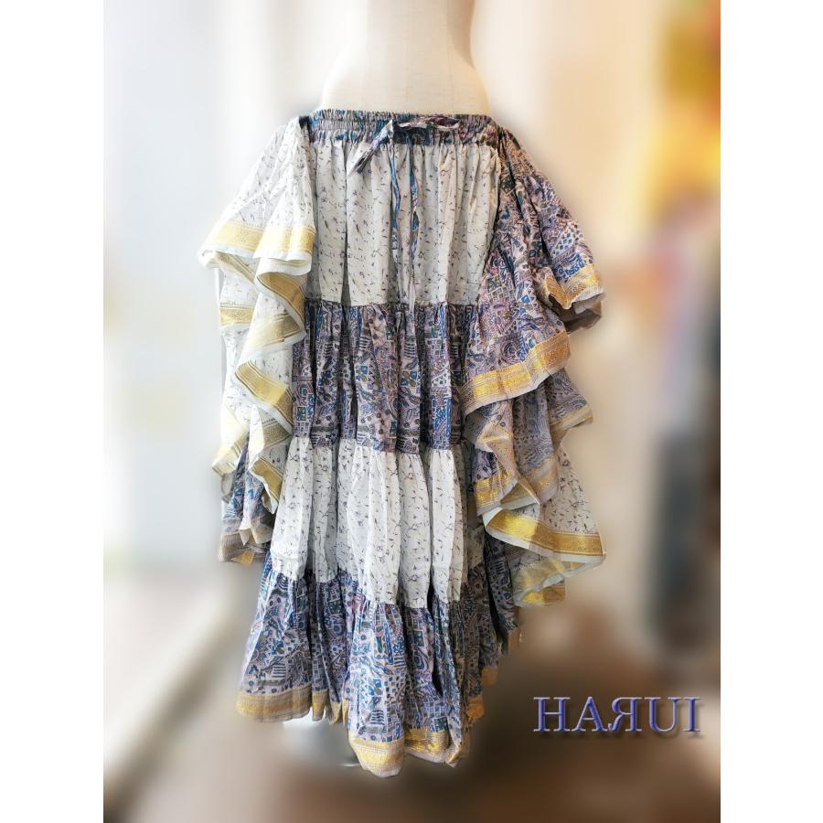 新入荷 ベリーダンス ジプシー スカート 25ヤード インド製 グレー系