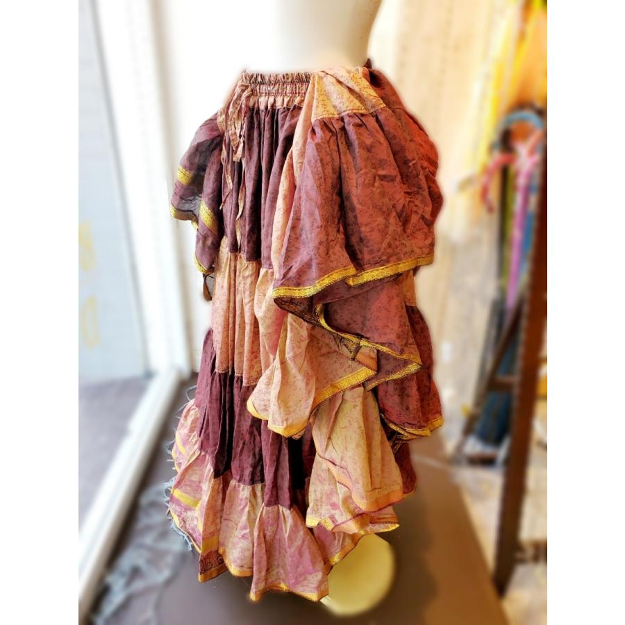 新入荷 ベリーダンス ジプシー スカート 25ヤード インド製 チョコ