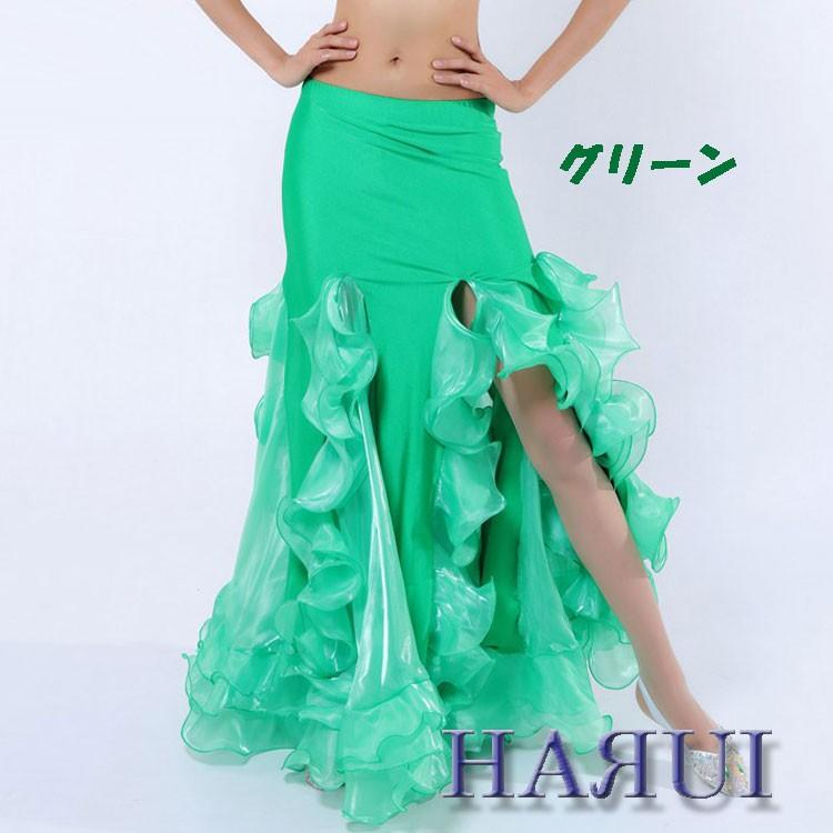 ベリーダンス オーガンジー フレアー スカート 衣装 9色｜harui｜12