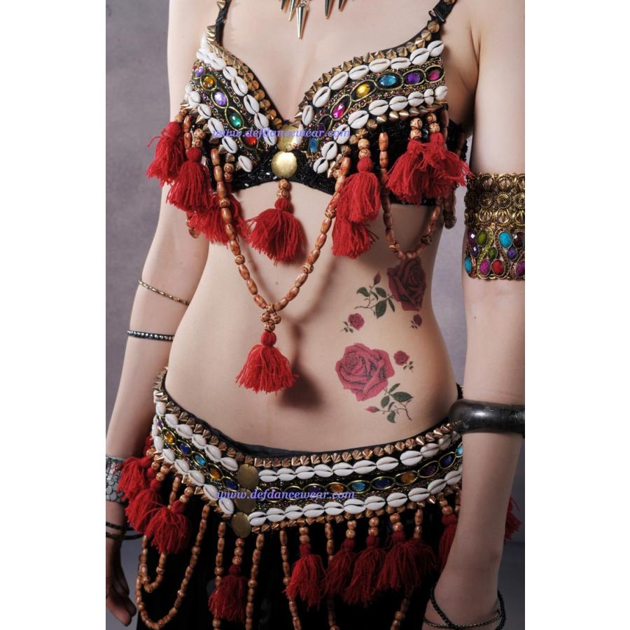 トライバル衣装 ブラ＋ベルト＋パンツ 3点セット 黒 : Costume Shop