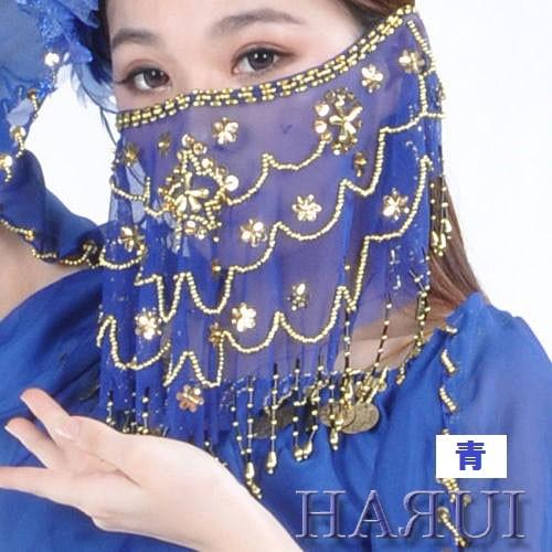 【ベリーダンス 小物 まとめ売り】全9点 セット ベール フェイスベール 青 緑 黄色 赤 オレンジ 黒 光沢 ラメ レース 民族舞踊 ベリーダンス 小物 まとめ売り】全9点 セット ベール フェイス