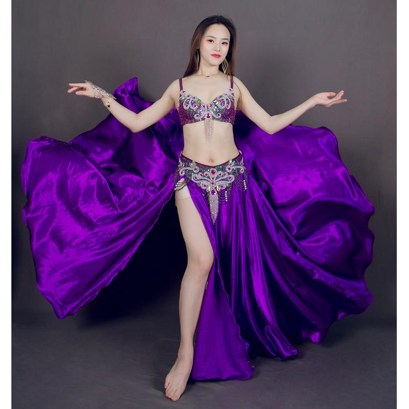 スーパーセール期間限定 ベリーダンス 服 ダンス 衣装 パープル 紫 ブラジャー ベルト - ロングワンピース - www.smithsfalls.ca