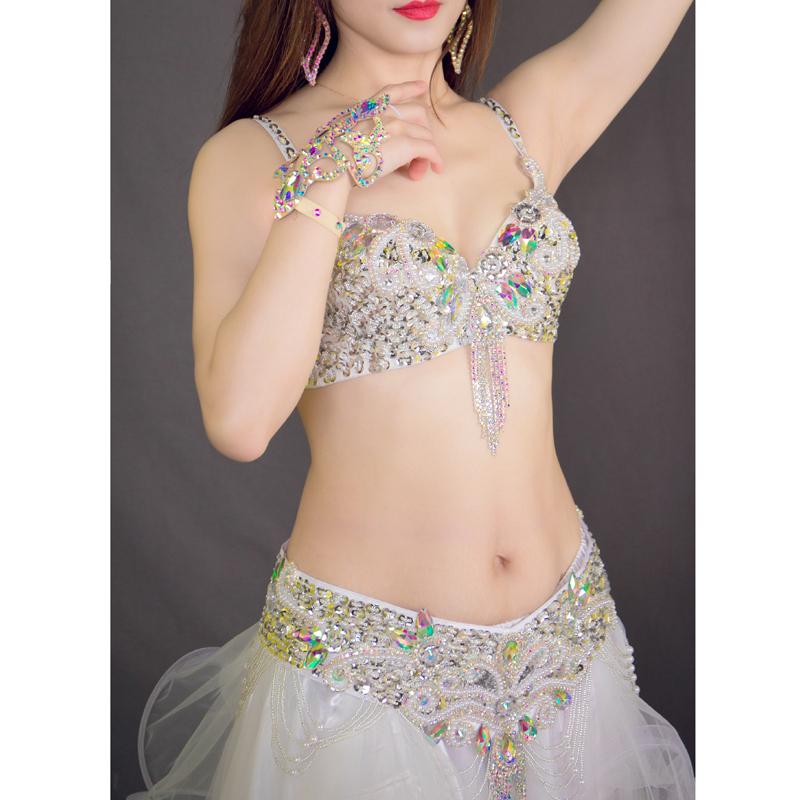 USサイズ ベリーダンス 衣装 ブラ ベルト パール しずく 上下2点 USサイズ ベリーダンス 衣装 ブラ ベルト パール しずく 上下2点