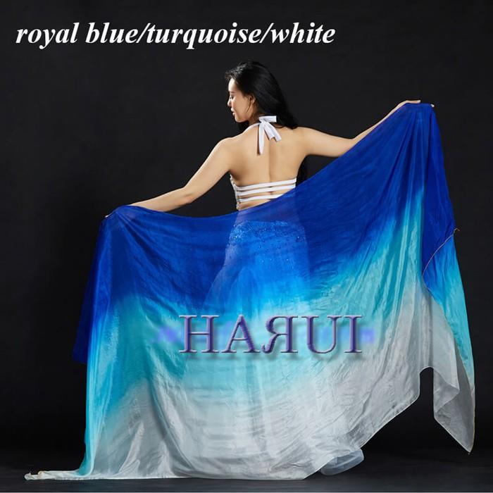 今季一番 ベリーダンス シルク100 ベール グラデーション 青 水色 白 Cisama Sc Gov Br