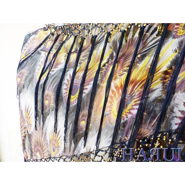 新入荷 ベリーダンス 孔雀柄 コイン付き 大判 ヒップスカーフ 4色 8種