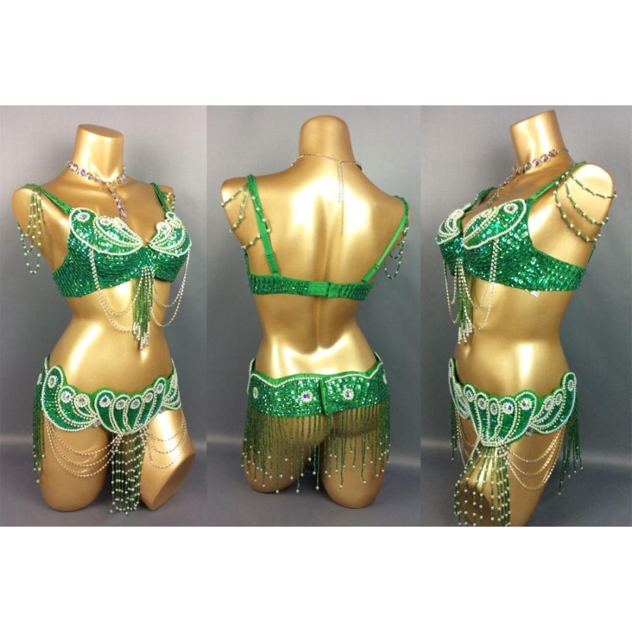 パールデザイン ブラ ベルト 上下2点セット　グリーン |  | 04